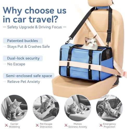 PETSFIT Cat Carrier Soft with Patented Safety Buckles, Safe for Car Travel - Image 2