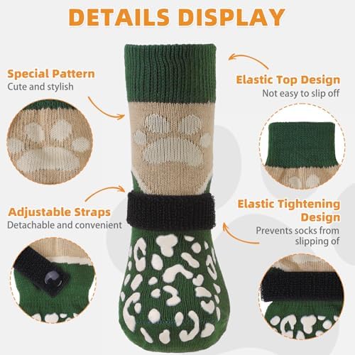 KOOLTAIL Dog Socks for Hot/Cold Pavement to Prevent Licking Paws for Hardwood Floors,Anti Slip,Pet Boots&Paw Protector with Grippers,Puppy Shoes Booties for Small Medium Large Senior Dogs - Image 2