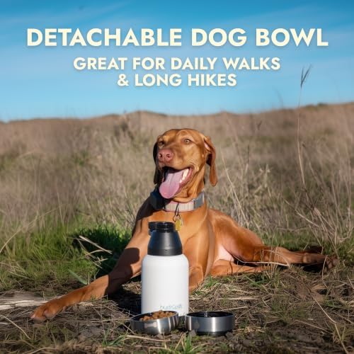 HydroPet Vet-Approved 64 Oz Dog Water Bottle – Stainless Steel Portable Dog Water Bottle, Insulated Canine Travel Dispenser with Detachable Food & Water Bowls, Carry Bag & Adjustable Shoulder Strap - Image 4