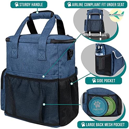 PetAmi Dog Travel Bag Organizer, Pet Supplies Diaper Tote, Navy Blue - Image 4