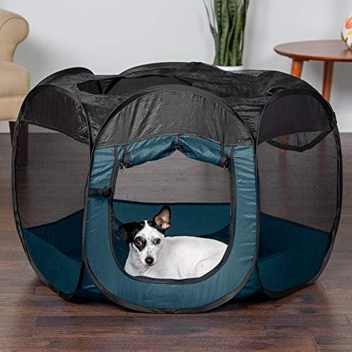 Furhaven Pop Up Playpen Pet Tent Playground - Sailor Blue, Medium - Image 3