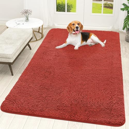 OLANLY Dog Door Mat for Muddy Paws 59x35, Super Absorbent Chenille Mud Mat by OLANLY