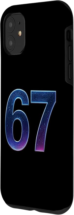 67 Meme Ai Quantum Number 67th Six Seven Tech Digital Future Case for iPhone 11 - Image 2