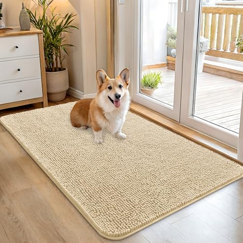 OLANLY Dog Door Mat for Muddy Paws 45x27, Super Absorbent Chenille Mud Mat by OLANLY