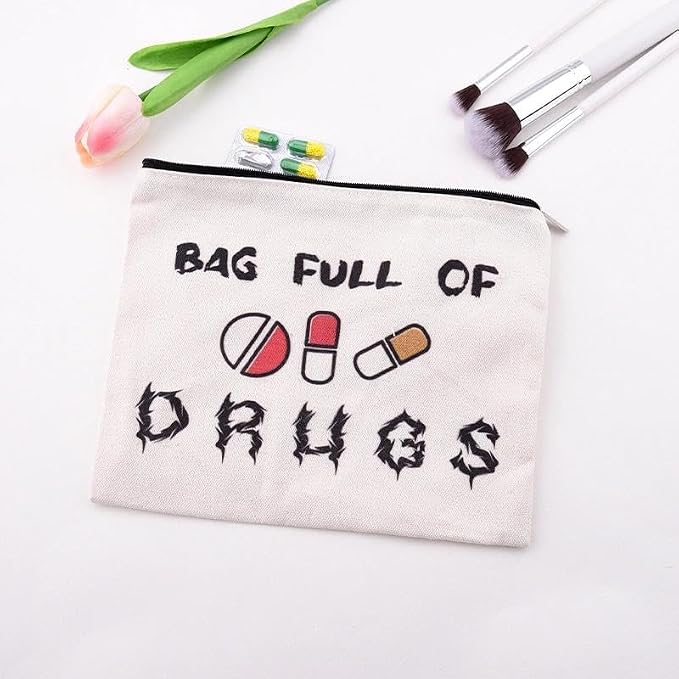 Travel Medicine Bag for Family Pharmacist Nurse Practitioner Gifts for Women Funny Meds Pouch Dental Medical Physician Assistant Makeup Bag Canvas Medication Carrying Pouch Emergency Pouch for School - Image 5