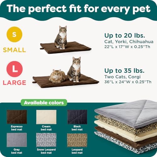 Furhaven ThermaNAP Self-Warming Cat Bed for Indoor Cats & Large/Medium Dogs, Washable & Reflects Body Heat - Quilted Faux Fur Reflective Bed Mat - Snow Leopard, Large - Image 6