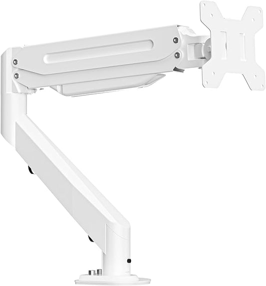 Suptek Monitor Mount Gas Spring Monitor Arm Desk Mount Fully Adjustable Fits 17 20 22 23 24 26 27 32 35 inch Monitors Weight Capacity up to 24.25 lbs, White by suptek