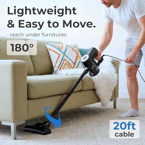 Roomie Tec Corded Stick Vacuum Cleaner for Home, 450W High Suction Power - Image 4