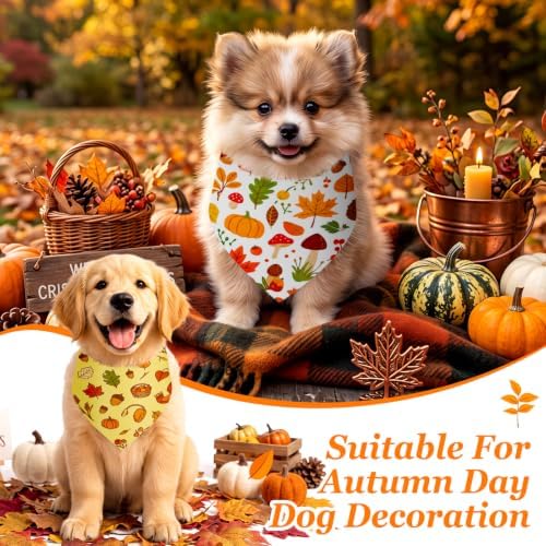 Weewooday 50 Pcs Fall Dog Bandanas Bulk for Thanksgiving Autumn Small - Image 2