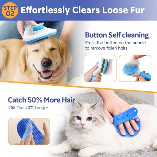 Bath Grooming Kit for Pets, 10pcs Dog Brush for Shedding with Dog Nail Clipper and Trimmer, Dog and Cat Grooming Supplies, Dematting Comb for Dogs, Pet Bath Supplies - Image 4