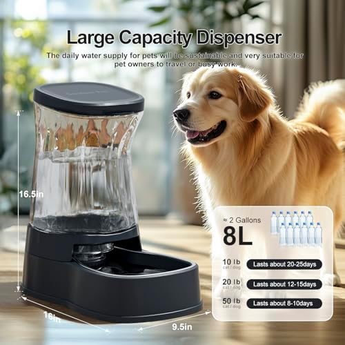 Automatic Dog Water Dispenser, Stainless Steel Bowls Feeder, 100% BPA-Free - Image 2