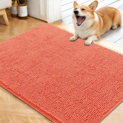 OLANLY Dog Door Mat for Muddy Paws 40x32, Super Absorbent Chenille Mud Mat by OLANLY