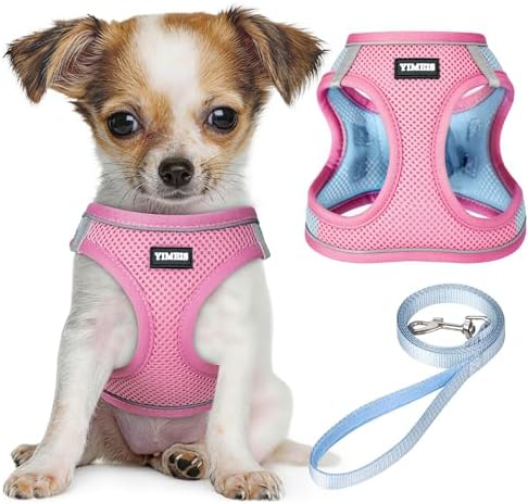 No Pull Dog Puppy Harness and Leash Set Reflective Mesh Vest Medium by YIMEIS