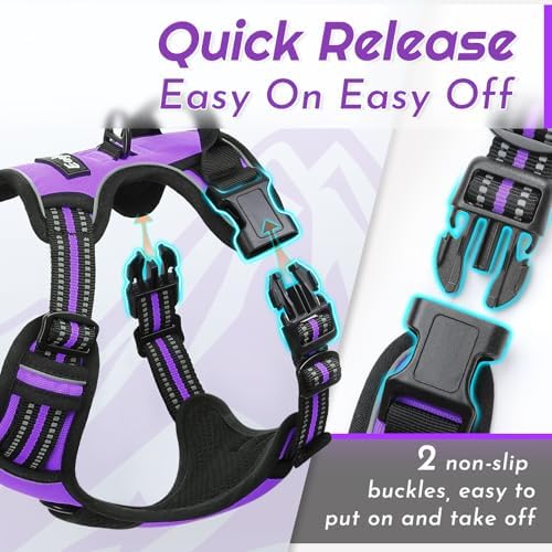 Eagloo Dog Harness for Large Dogs, No Pull Pet Vest with 2 Leash Clips - Image 5