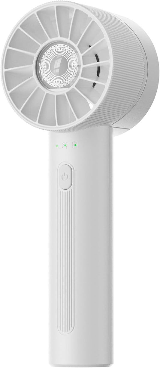 Portable Mini Handheld Turbo Fan, 4 Speed High Velocity Personal Cooling Device [Max 16H], Rechargeable Purse Travel Essential for Vacation/Beach/Trip - White by Coolwill