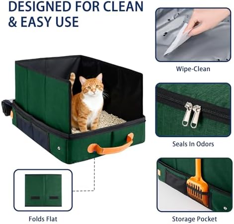 MORAIS Portable Travel Litter Box for Cats, 17.7"×13.5"×11" - Image 4