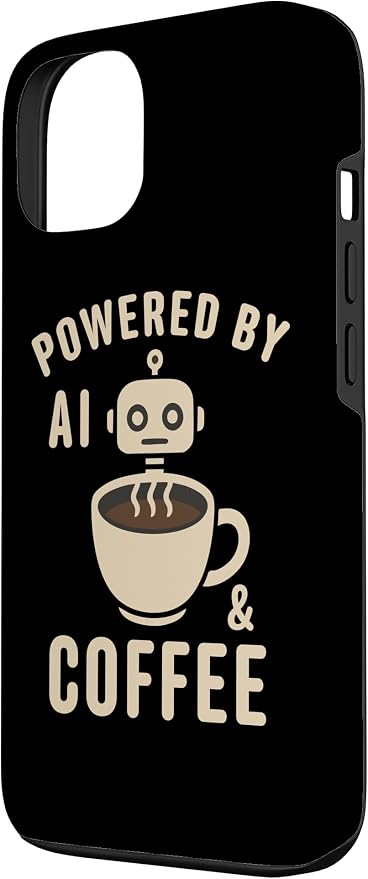 Powered by AI and Coffee Robot Case for iPhone 13 - Image 2
