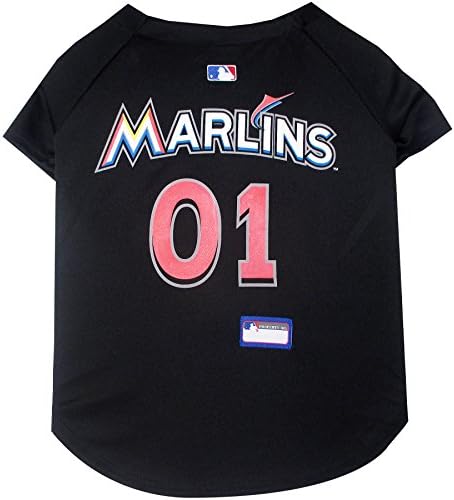Official MLB Miami Marlins Pet Jersey for Dogs & Cats, Size Large - Stylish Baseball Jersey for Your Furry Fan- Show Off Team Spirit with The Perfect Fan Apparel Gear for Pet, Dog & Cat by PETSFIRST