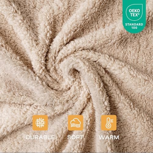 1 Pack 3 Calming Blankets Fluffy Premium Fleece Pet Blanket Soft Sherpa Throw for Dog Puppy Cat Beige/Black/Grey Small (23" x16'') - Image 2