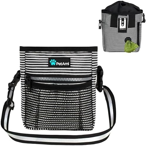 PetAmi Hands Free Dog Treat Pouch for Training and Walking, Stripes by PetAmi