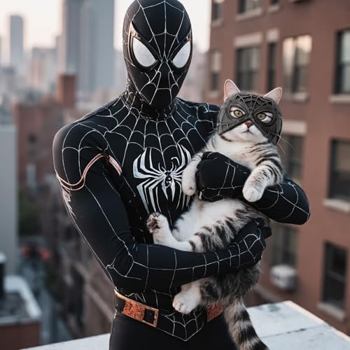 Yipintang Cat Bat Mask Halloween Costumes Accessories for Cats, Cat Bat Cosplay Apparel (Medium, Black Spider) - Image 5