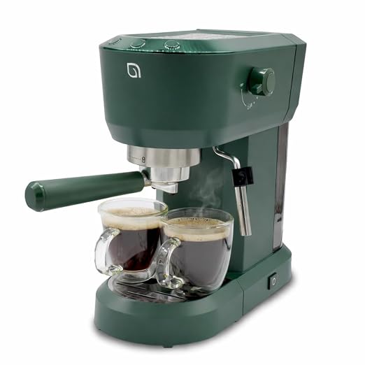 WILLOW Eco Series Espresso Machine 15 Bar with Milk Frother Steam Wand, Built-In Tamper & Hot Water Dispenser, 1350W Espresso Coffee Maker with 40oz Removable Water Tank for Cappuccino, Latte - GREEN by WILLOWKITCHEN