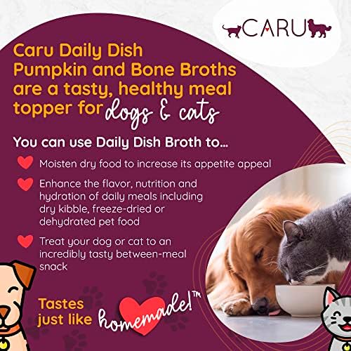 Caru - Daily Dish Chicken Bone Broth - Meal Topper for Dogs & Cats - Supports Overall Pet Health - Pour-Over Broth for Wet/Dry Food - Human Grade Ingredients - Non-GMO - Made in USA - 12 Pack - Image 2