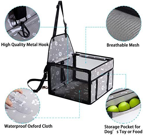 GENORTH Dog Car Seats for Small and Medium Dogs,Portable Puppy/Pet Car Booster Seat with Clip-On Leash and Mesh Window for Pet Up to 20 lbs - Image 5