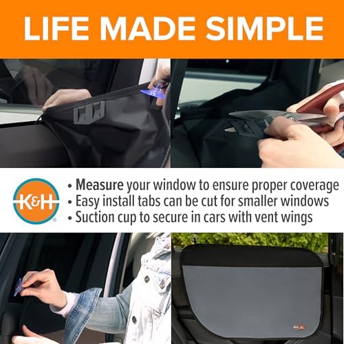 K&H Car Door Protector for Dogs, 2 Pack, 27x19in Gray - Image 6