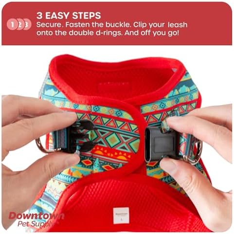 Downtown Pet Supply Step-in Dog Harness – No Pull, Adjustable Padded Mesh with Reflective Trim, Secure Buckle Strap – Comfortable & Breathable Small Dog Harness, X-Large, Tribal - Image 5