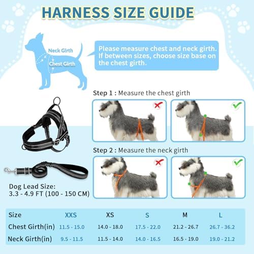 SlowTon No Pull Small Dog Harness and Leash Set with Front Clip - Image 5