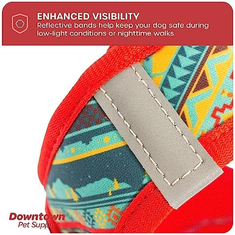 Downtown Pet Supply Step-in Dog Harness – No Pull, Adjustable Padded Mesh with Reflective Trim, Secure Buckle Strap – Comfortable & Breathable Small Dog Harness, X-Large, Tribal - Image 7