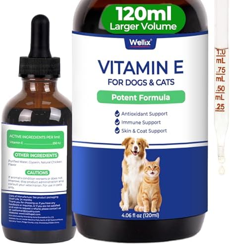 Wellix 4.06 fl oz Vitamin E for Dogs and Cats for Healthy Skin and Coat by Wellix