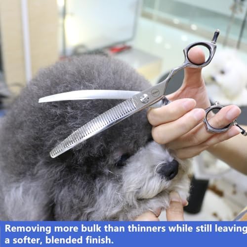 HASHIMOTO Curved Fluffer Scissors for Dog Grooming, 42 Teeth, 7.0 inch. - Image 4