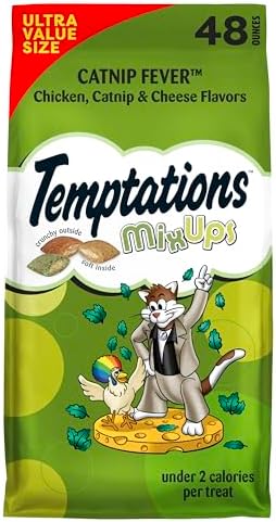 Temptations MixUps Crunchy and Soft Cat Treats, Catnip Fever, 48 oz by Temptations
