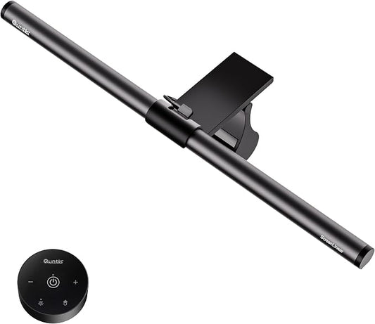 Quntis Monitor Light Bar with Remote, Eye-Care No Glare Computer Light for Curved Flat Monitor, Adjustable Brightness & Color Temperature, Space Saving Desk Accessories for Home Office Reading Gaming by Quntis