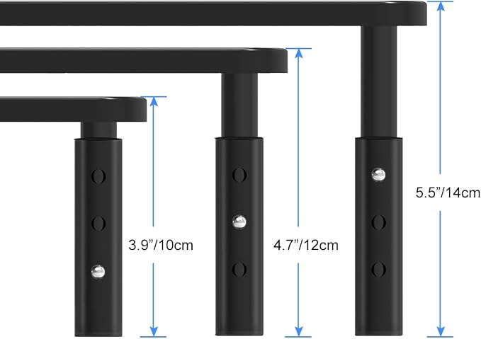 suptek Computer Monitor Stand Riser with Drawer,Monitor Riser for Laptop, Printer, Notebook and All Flat Screen TV Display with Vented Platform,3 Height Adjustable Laptop Riser,1 Pack,Black - Image 4