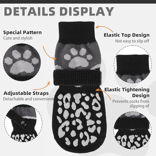 KOOLTAIL Dog Socks for Hot/Cold Pavement to Prevent Licking Paws for Hardwood Floors,Anti Slip,Pet Boots&Paw Protector with Grippers,Puppy Shoes Booties for Small Medium Large Senior Dogs - Image 4