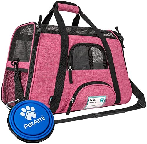 PetAmi Airline Approved Pet Carrier for Cats Small Dogs, Small Heather Pink by PetAmi