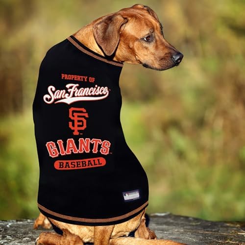 MLB SAN Francisco Giants Dog T-Shirt, Large. - Licensed Shirt for Pets Team Colored with Team Logos. - Premium Stretchable Materials for The Comfort of Your Dog & cat. - Image 4