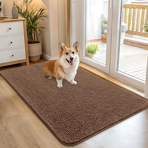 OLANLY Dog Door Mat for Muddy Paws 45x27, Super Absorbent Chenille Mud Mat by OLANLY