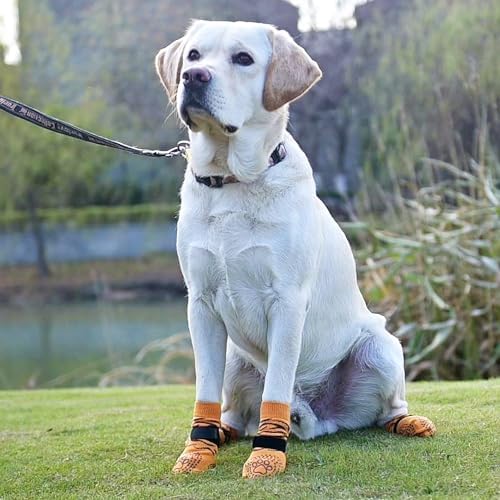 KOOLTAIL Dog Socks for Hot/Cold Pavement to Prevent Licking Paws,Dog Boots&Paw Protector for Hardwood Floors Anti Slip,Traction Control No Twist Grip Booties for Small Medium Large Senior Dogs L - Image 6