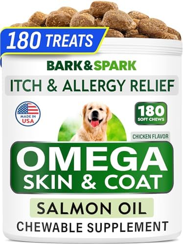 Omega 3 for Dogs - Fish Oil for Skin & Coat Health, Itch & Allergy Support by BARKSPARK