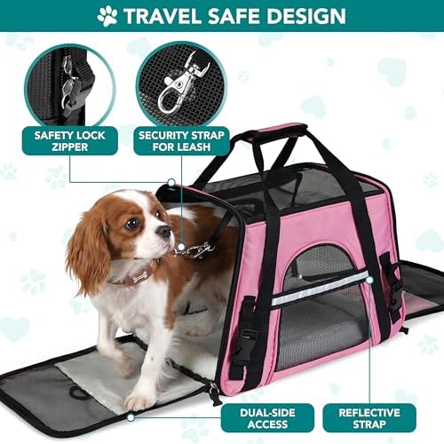 PetAmi Airline Approved Pet Carrier for Cats & Small Dogs, Small, Pink - Image 4