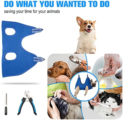 Kkiimatt Dog Pet Grooming Hammock,XL Hanging Harness for Nail Trimming, Dog Hammock for Nail Trim, Grooming Sling Holder Helper for Large Dogs, Grooming Hanger Restraint Bag with Clipper - Image 2