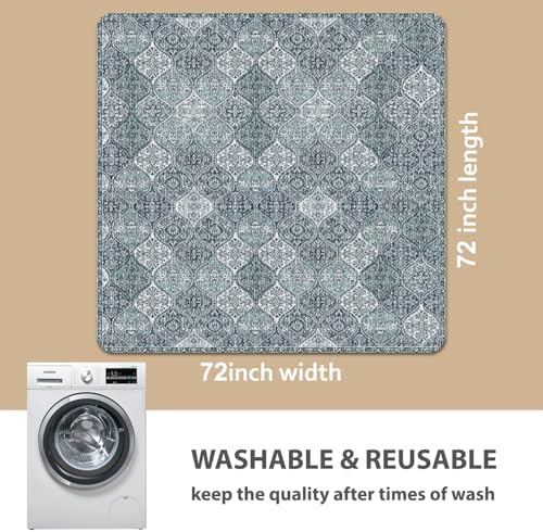 nunubaby 2PACK Washable Pee Pads for Dogs, Stylish, Non-Slip and Leak-Proof Pee Pads. Reusable Potty Pads for Dogs for Crates and Floors.(Blue/Multi,72" x72" ) - Image 4