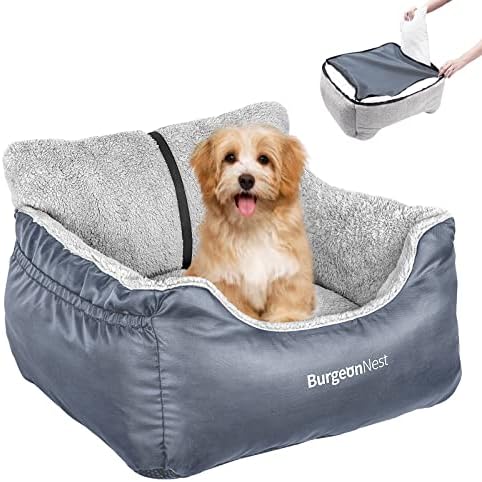 BurgeonNest Dog Car Seat for Small Dogs & Cats Under 25 lbs, Grey by Lifelongfriendsbelovedfamily