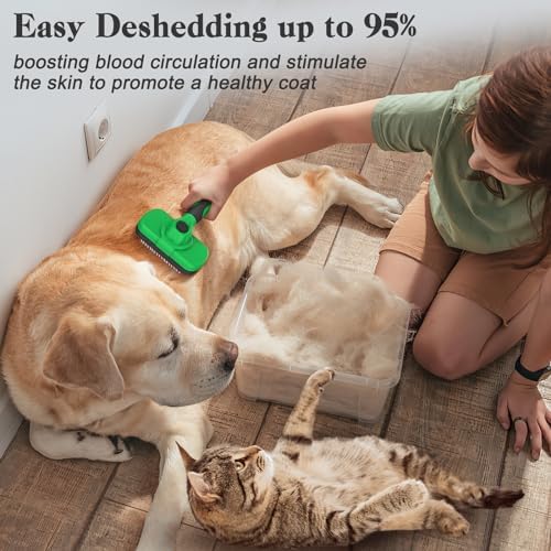 Swihauk Self Cleaning Slicker Brush for Dogs & Cats, Green - Image 5