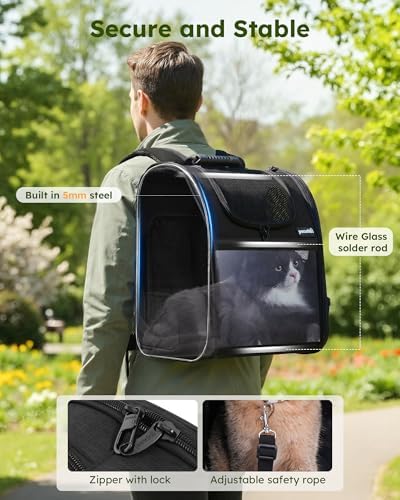 pecute Cat Backpack Expandable, Cat Backpack for Cat with Acrylic Window - Image 5