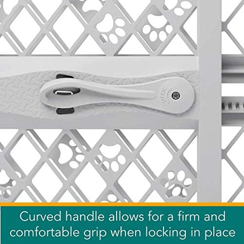 MYPET North States Paws Portable Pet Gate: 26-40" Wide. Pressure Mount. No tools needed. Made in USA. Dog Gate 23" Tall, Expandable, Durable Dog Gates for Doorways, Light Gray - Image 2